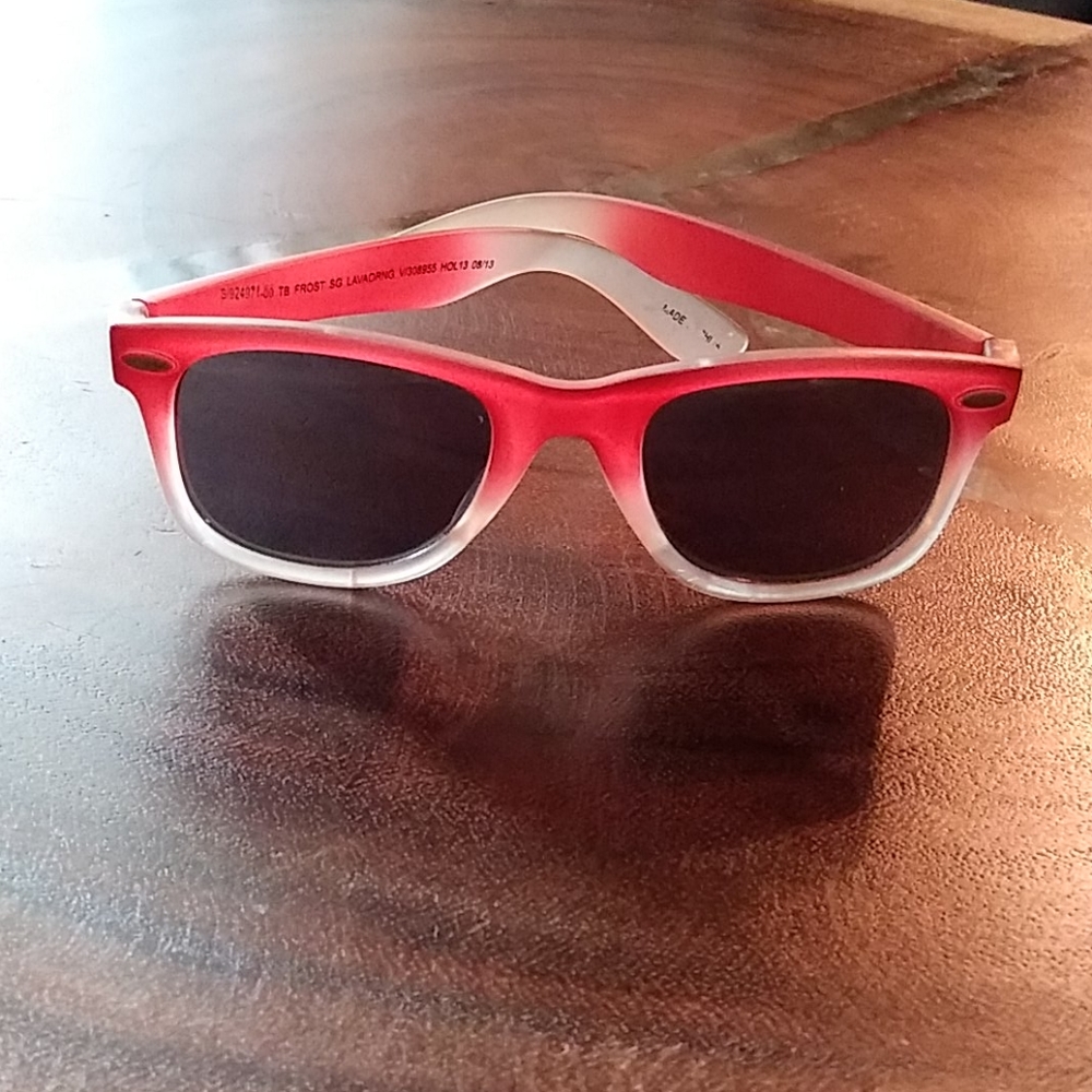 Orange and white faded sunglasses